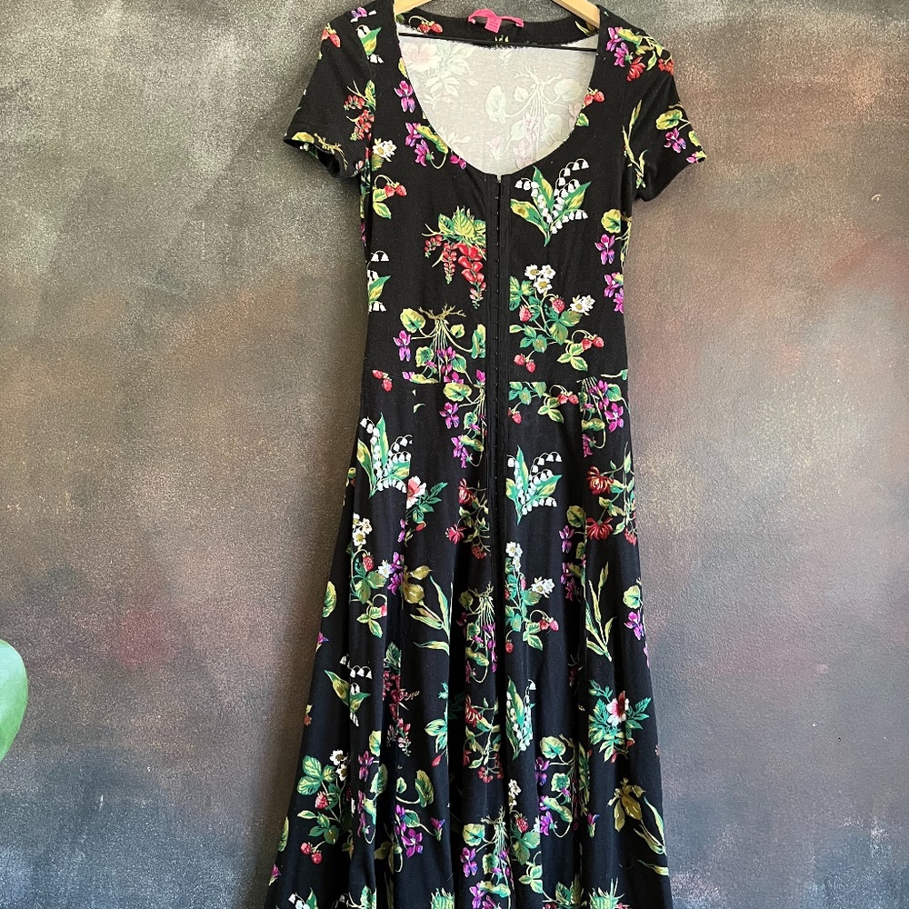 90's Betsy Johnson Floral Maxi Dress